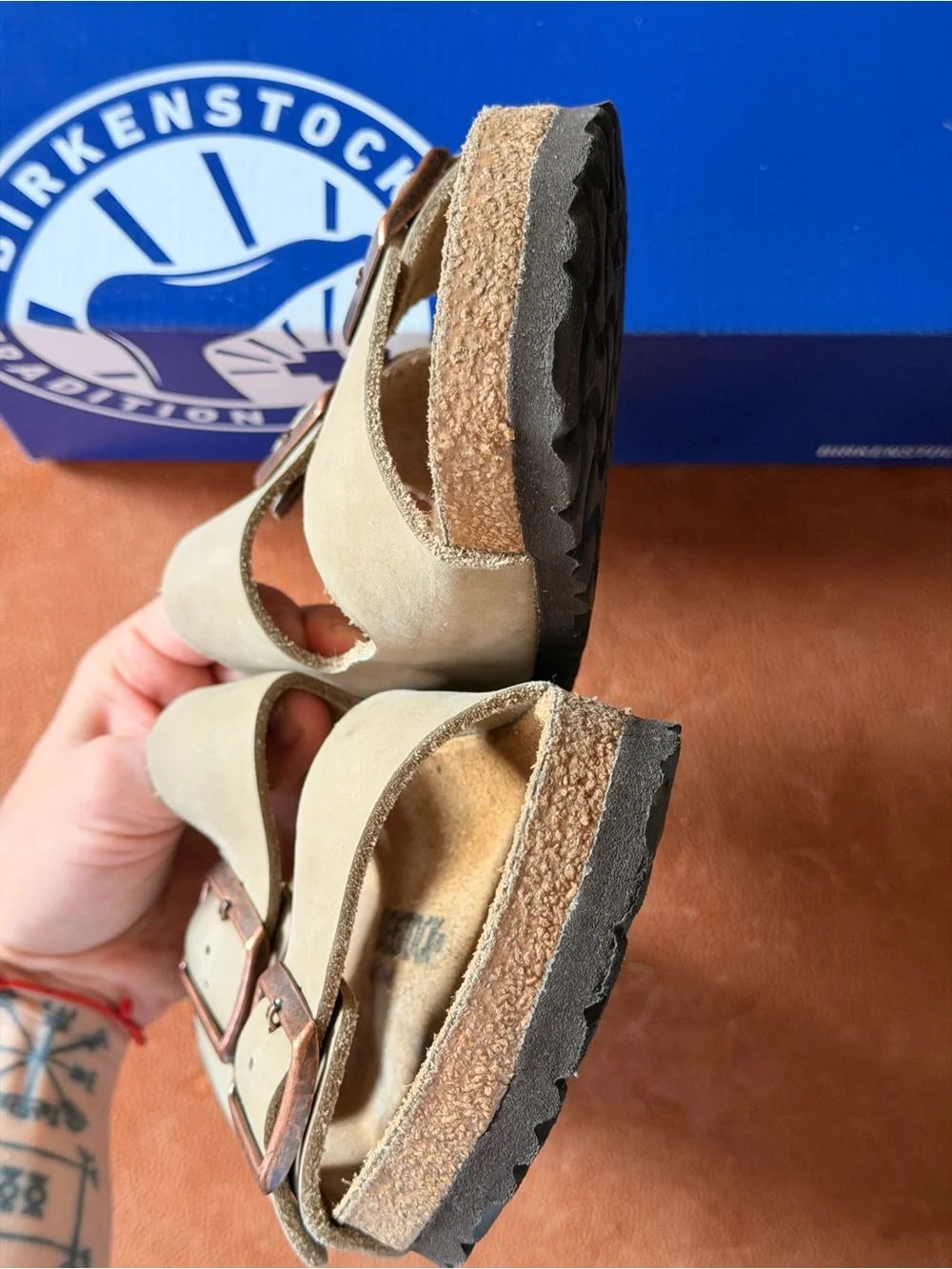 Birkenstock Arizona Sandals in Taupe Suede